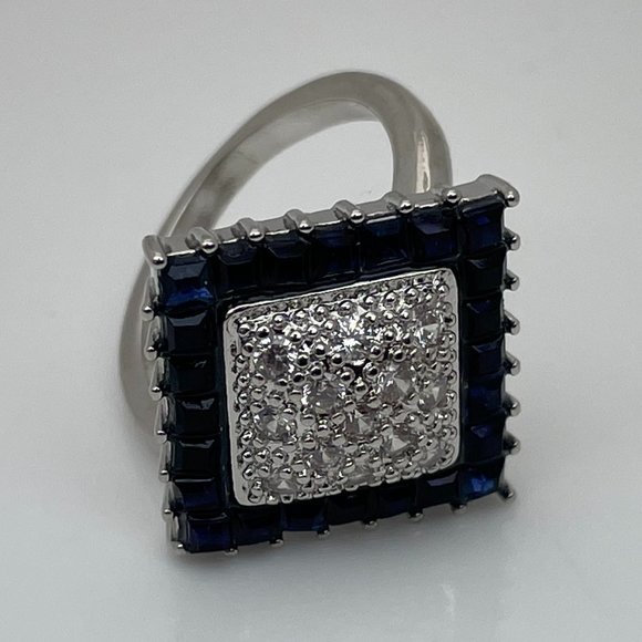 Women Ring Silver Tone Fashion Zircon Cluster Jewe - Picture 10 of 11